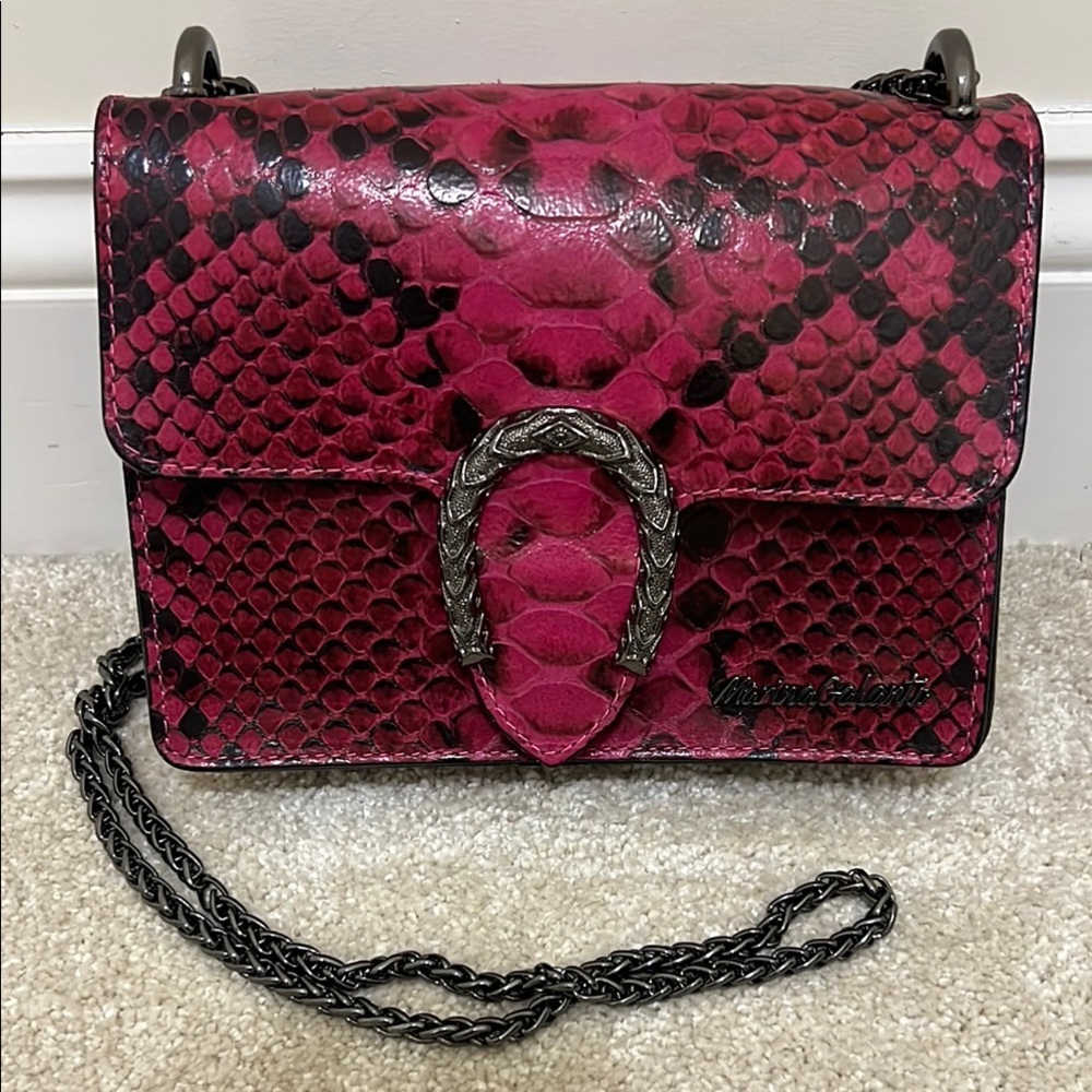 Pink Snake Print Women Bag